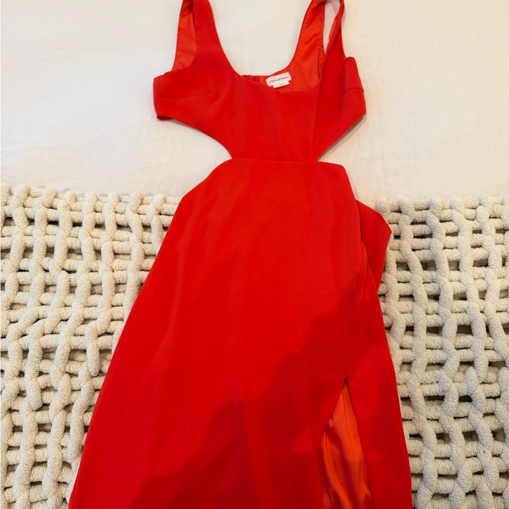 Lovers + Friends Vibrant Red Backless Dress